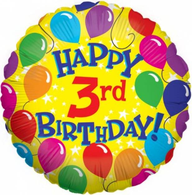 Balloon in a Box - Happy 3rd Birthday
