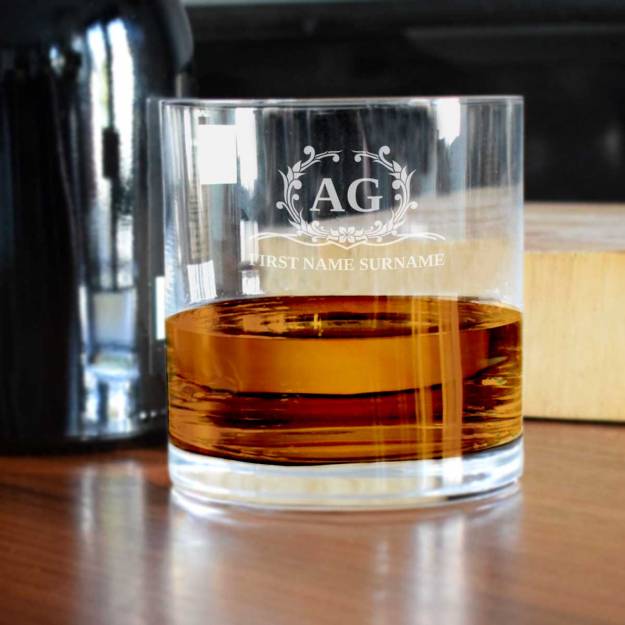 Personalised Set of 2 Whiskey Glasses in Gift Box from Tipperary Crystal