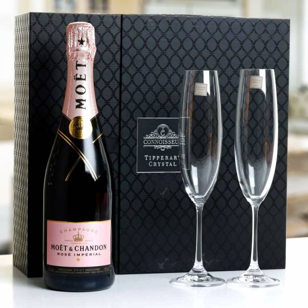Moet & Chandon Rose Champagne in Crystal Flute Gift Box