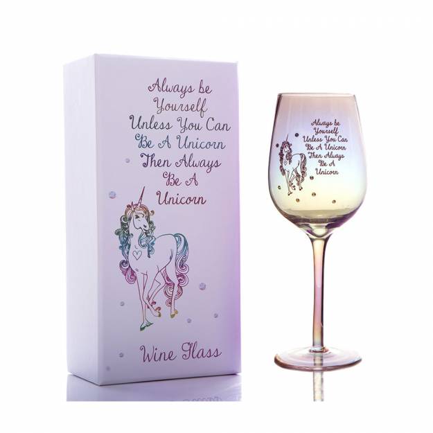 Be A Unicorn - Lustre Wine Glass