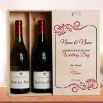 Congratulations On Your Wedding Day Personalised Wooden Double Wine Box