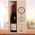 Congratulations On Your Wedding Day Green Personalised Wooden Single Wine Box