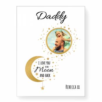 Love Daddy to the Moon 12 x 16 Stretched Canvas