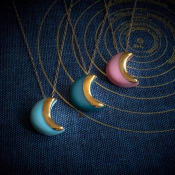 Crescent Moon Necklace from Danu (Choice of Colour)