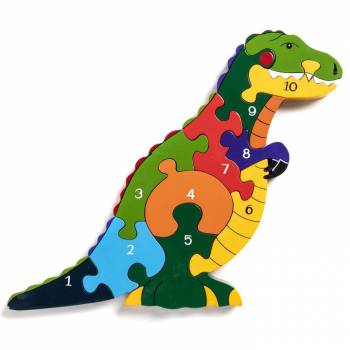 Handcrafted T-Rex Numbers Wooden Jigsaw