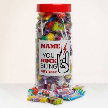 Any Name You Rock Personalised Sweets Jar