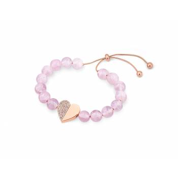 Tipperary Pink Heart Beads Rose Gold Bracelet