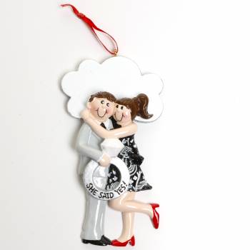 Personalised Ornament - She Said Yes (Brunette or Blonde)