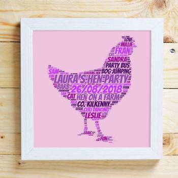 Hens Party Word Cloud Personalised Box frame