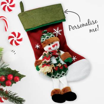 3D Snowman Personalised Christmas Stocking