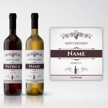 Happy Birthday Any Name Any Message Grapes Personalised Wine