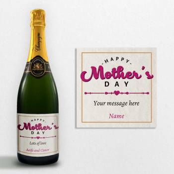 Happy Mother's Day With Heart Personalised Champagne