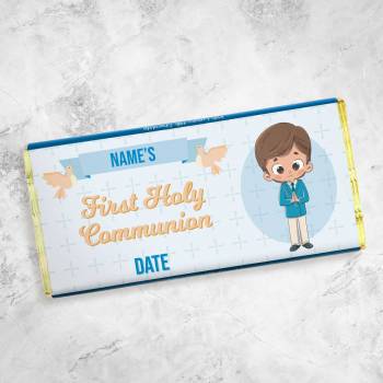 Name's First Holy Communion Boy Personalised Chocolate Bar