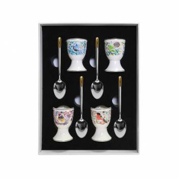 Tipperary Birdy Set of 4 Egg Cups & Spoons