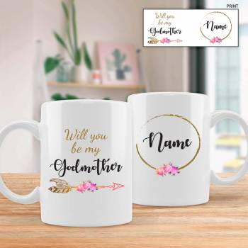 Will you be my Godmother? Personalised Mug