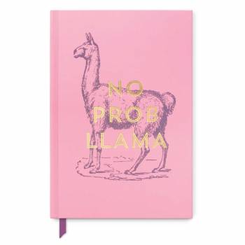 Llama 'No Prob Llama' - Vintage Sass Soft Touch Hardback Bound Notebook