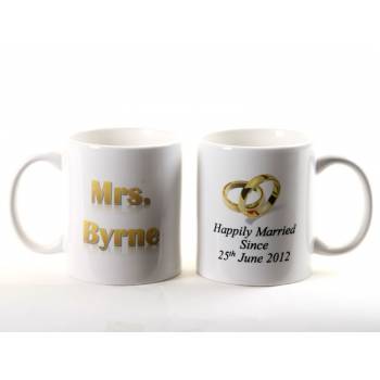Mr and Mrs Happily Married Personalised Mugs