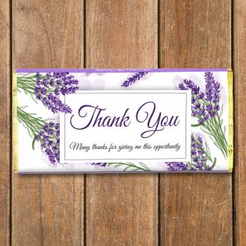 Thank You Lavender Personalised Chocolate Bar