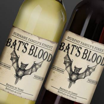 Bat's Blood - Halloween Personalised Wine