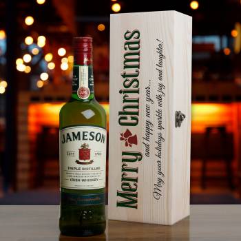 Merry Christmas - Personalised Whiskey Wooden Box