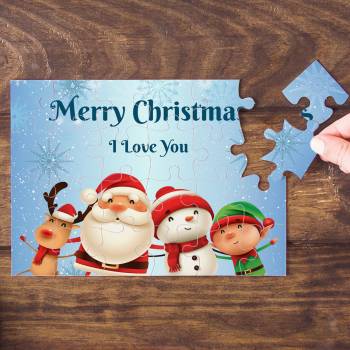 Merry Christmas Santa's Friends Personalised Jigsaw