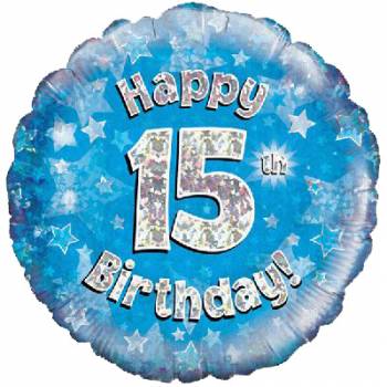 Happy 15th Birthday (BLUE) Balloon in a Box