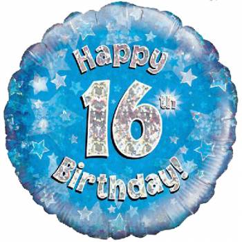 Happy 16th Birthday (BLUE) Balloon in a Box