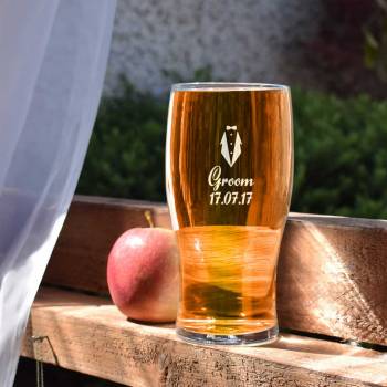 Suit Wedding - Personalised Pint Glass