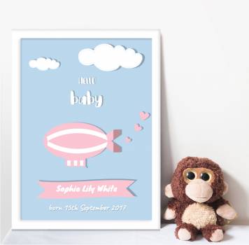 Blimp Baby Personalised Poster