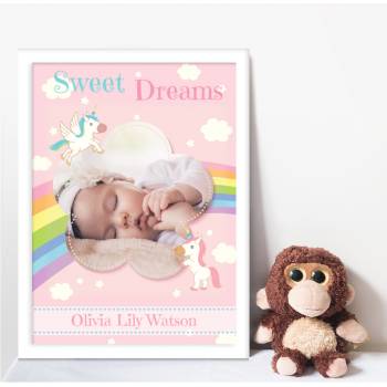Rainbow Baby Girl Personalised Poster