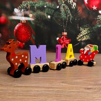 Coloured Personalised Wooden Train Name