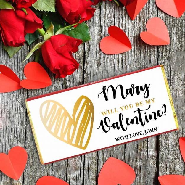 Will You Be My Valentine? Personalised Chocolate Bar
