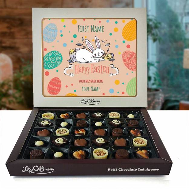 Happy Easter Bunny and Eggs Personalised Chocolate Box 290g