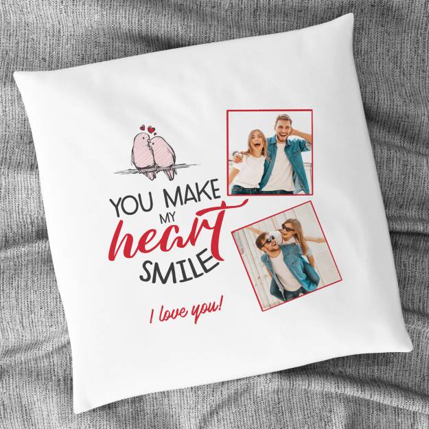 You Make My Heart Smile Personalised Cushion Square