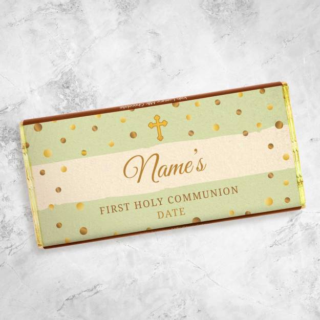Name's First Holy Communion Confetti Colours Personalised Chocolate Bar
