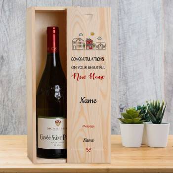 New Home Personalised Wooden Single Wine Box
