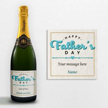Happy Father's Day With Heart Personalised Champagne