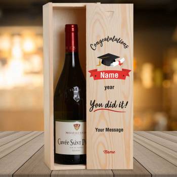 Congratulations You Did It! Graduation - Personalised Wooden Single Wine Box