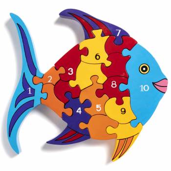 Handcrafted Number Fish Wooden Jigsaw