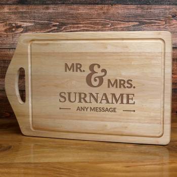 Couple's Surname And Date - Engraved Chopping Board