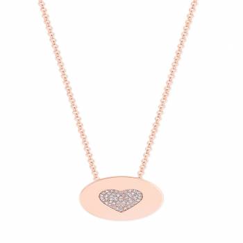 Tipperary Heart Pave Coin Rose Gold Pendant