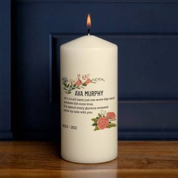 Memorial Poem Side By Side You Female - Personalised Candle