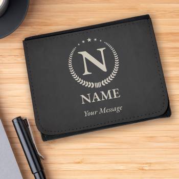 Any Initial and Name Wallet - Black