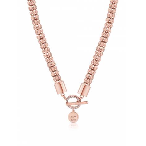 Tipperary Crystal Romi Rose Gold Popcorn Chain Bar Necklace