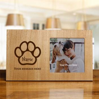 Pet's Name Wooden Photo Frame - Engraved