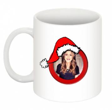 Christmas Santa Hat Personalised Mug