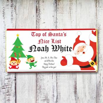 Santa's Nice List Personalised Chocolate Bar