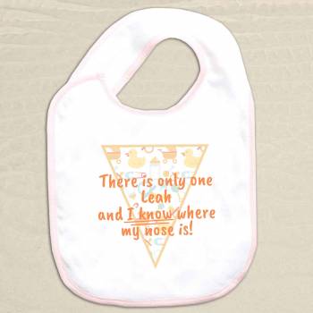 I Know Where My Nose Is - Baby Bib Personalised