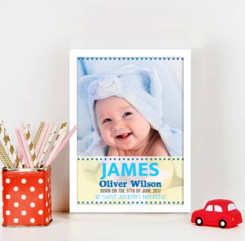 Any Photo Boy Baby Personalised Poster