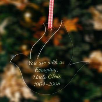 Dove Clear Personalised Hanging Decoration